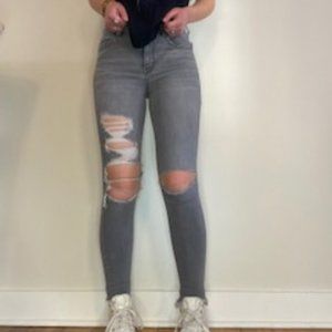 American Eagle Grey Hi-Rise Skinny jeans